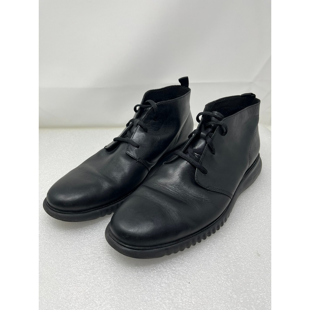 Cole Haan Grand Evolution Chukka Boots Black Leather Mens 13M C26198
